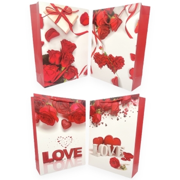 Set 12 Pungi Cadou Inimioare Love 30x43x12